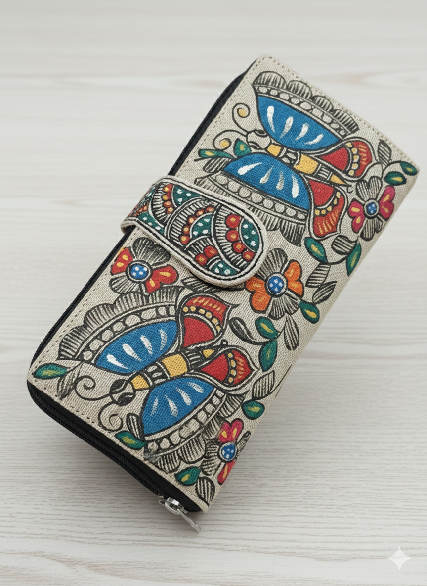 Madhubani Painting Khadi Cotton Jute Purses
