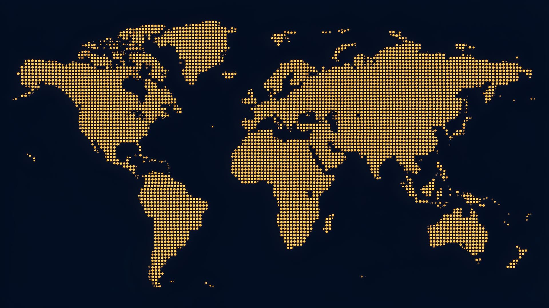 Dotted world map showing Devansh International export destinations from India